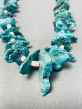 Native American 126 Grams Vintage Navajo Turquoise Nugget Sterling Silver Heishi Necklace Old-Nativo Arts