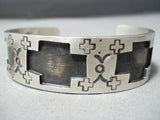 Heavy Cross Zuni Native American Sterling Silver Bracelet Cuff-Nativo Arts