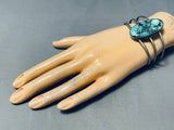 Rare Blue Blue Warrior Turquoise Vintage Native American Navajo Sterling Silver Bracelet-Nativo Arts