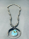 Exceptional Vintage Native American Navajo Royston Turquoise Sterling Silver Necklace-Nativo Arts