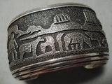 One Of The Most Rare Vintage Native American Navajo Thomas Singer Sterling Silver Bracelet-Nativo Arts