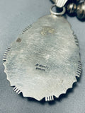 Rare Longer Signed Vintage Native American Navajo Sterling Silver Torpedo Necklace-Nativo Arts