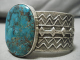 Heavy 139 Grams Native American Blue Wind Turquoise Sterling Silver Bracelet-Nativo Arts