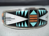 Native American Eleanor Weeka Vintage Zuni Turquoise Sterling Silver Thick Bracelet-Nativo Arts