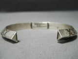 Thick And Sturdy!! Native American Sterling Silver Pueblo Bracelet-Nativo Arts