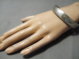Wonderful Vintage Native American Navajo Hand Tooled Sterling Silver Bangle Bracelet-Nativo Arts