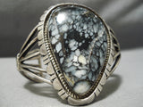 Important Liz Etsitty White Turquoise Vintage Native American Navajo Sterling Silver Bracelet-Nativo Arts