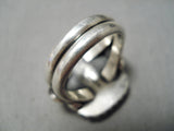 Important Vintage Native American Navajo Jeanette Dale Turquoise Sterling Silver Ring-Nativo Arts
