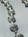 Orville Tsinnie Very Rare Vintage Native American Navajo Hand Tooled Sterling Silver Necklace-Nativo Arts