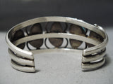 Impressive Vintage Native American Navajo Old Kingman Turquoise Sterling Silver Bracelet Native-Nativo Arts