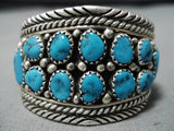 Rare Baby Bracelet Vintage Navajo Turquoise Sterling Silver Native American-Nativo Arts