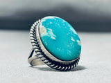 Beautiful Vintage Native American Navajo Blue Green Turquoise Sterling Silver Ring-Nativo Arts