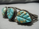 Rare Vintage Navajo #8 Turquoise Sterling Silver Native American Bracelet-Nativo Arts