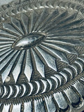 Henry Morgan Extreme Detail Vintage Native American Navajo Sterling Silver Buckle-Nativo Arts