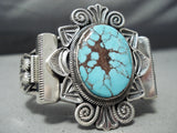 Fantastic Vintage Native American Navajo Red Mountain Turquoise Sterling Silver Bracelet Old-Nativo Arts