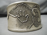 So Heavy!! Vintage Navajo Sterling Silver Native American Bracelet Cuff-Nativo Arts
