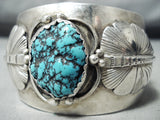 Huge Signed Vintage Native American Navajo Mike Turquoise Sterling Silver Bracelet-Nativo Arts