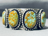 Heavy Chunky Native American #8 Turquoise Sterling Silver Bracelet-Nativo Arts