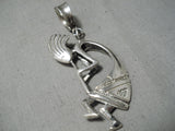 Incredible Vintage Navajo Sterling Silver Kokopelli Pendant Old Native American-Nativo Arts