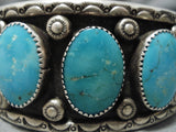 Incredible Vintage Native American Navajo Carico Lake Turquoise Sterling Silver Bracelet Old-Nativo Arts