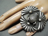 Huge Heavy Buffalo Native American Sterling Silver Ring-Nativo Arts