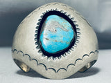 Huge Museum Morenci Turquoise Vintage Native American Navajo Sterling Silver Bracelet-Nativo Arts