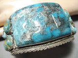 One Of The Best Vintage Native American Navajo Persin Turquoise Sterling Silver Bracelet-Nativo Arts