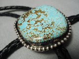 Huge Vintage Navajo #8 Turquoise Sterling Silver Bolo Old Native American-Nativo Arts