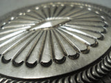 Extreme Detail Vintage Native American Navajo Henry Morgan Sterling Silver Buckle-Nativo Arts