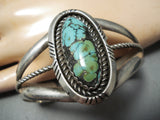 Fantastic Vintage Native American Navajo Carico Lake Turquoise Sterling Silver Bracelet-Nativo Arts