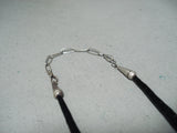 Native American Spectacular Vintage Santo Domingo Turquoise Jet Sterling Silver Necklace-Nativo Arts