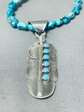 Fabulous Native American Navajo Turquoise Sterling Silver Necklace-Nativo Arts