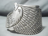 Heavy Eagle Vintage Native American Navajo Sterling Silver Bracelet-Nativo Arts