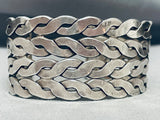 One Of The Best Ever Vintage Native American Navajo Rope Sterling Silver Bracelet Old-Nativo Arts