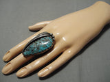 Important Blue Diamond Turquoise Sterling Silver Native American Ring-Nativo Arts
