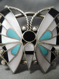 Incredible Wingpsan Vintage Native American Zuni Native Sterling Silver Butterfly Bracelet-Nativo Arts