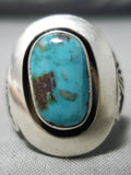 Important Vintage Native American Navajo Tommy Jackson Morenci Turquoise Sterling Silver Ring-Nativo Arts