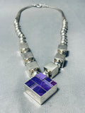 Best Ray Tracey Vintage Native American Navajo Charoite Sterling Silver Necklace-Nativo Arts