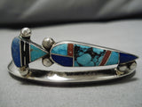 Quality Vintage Native American Navajo Yazzie Inlaid Maiden Turquoise Sterling Silver Bracelet-Nativo Arts
