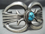 Bisbee Turquoise Vintage Native American Navajo Sterling Silver Thorn Bracelet Cuff Old-Nativo Arts
