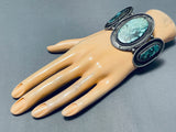 Incomparable Vintage Native American Navajo Blue Diamond Turquoise Sterling Silver Bracelet-Nativo Arts