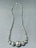 Fabulous Vintage Native American Navajo Sterling Silver Bead Necklace-Nativo Arts