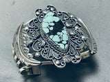 Museum Vintage Native American Navajo Spiderweb Turquoise Sterling Silver Bracelet-Nativo Arts