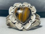 Native American Very Rare Tigers Eye Vintage Navajo Sterling Silver Bracelet-Nativo Arts