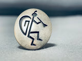Impressive Vintage Native American Hopi Sterling Silver Kokopelli Ring Signed Loren Phillips (d)-Nativo Arts