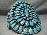 One Of The Best Vintage Native American Navajo Turquoise Sterling Silver Cluster Bracelet-Nativo Arts