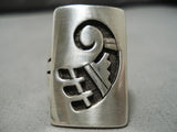 Magnificent Vintage Hopi Native American Geomtric Wave Sterling Silver Ring-Nativo Arts