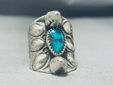 Spikes Vintage Native American Navajo Turquoise Sterling Silver Thorn Ring-Nativo Arts