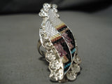 Important Vintage Native American Zuni Eldred Martinez Sterling Silver Turquoise Ring-Nativo Arts