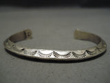 Hand Tooled Yazzie Vintage Native American Navajo Sterling Silver Bracelet Old-Nativo Arts